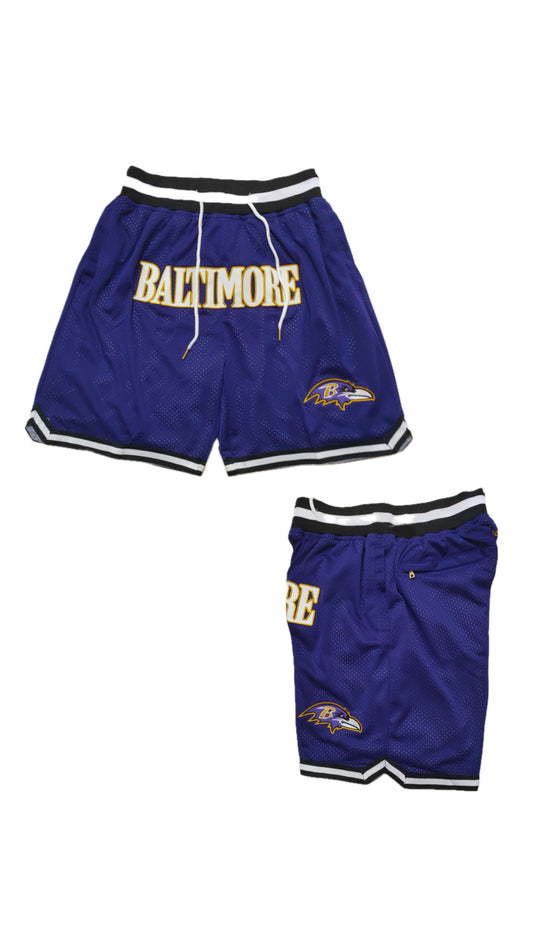 Retro Baltimore Ravens Shorts