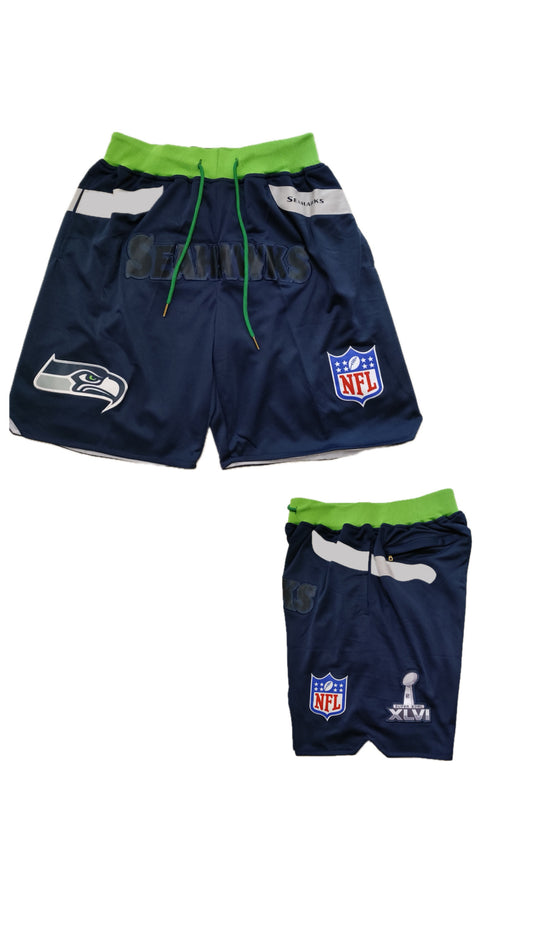 Retro Seahawks Football Shorts